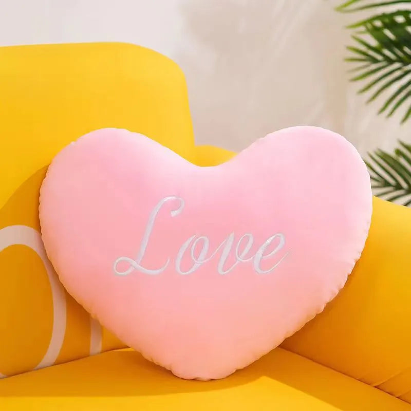 cute letter heart shape pp cotton throw pillow
