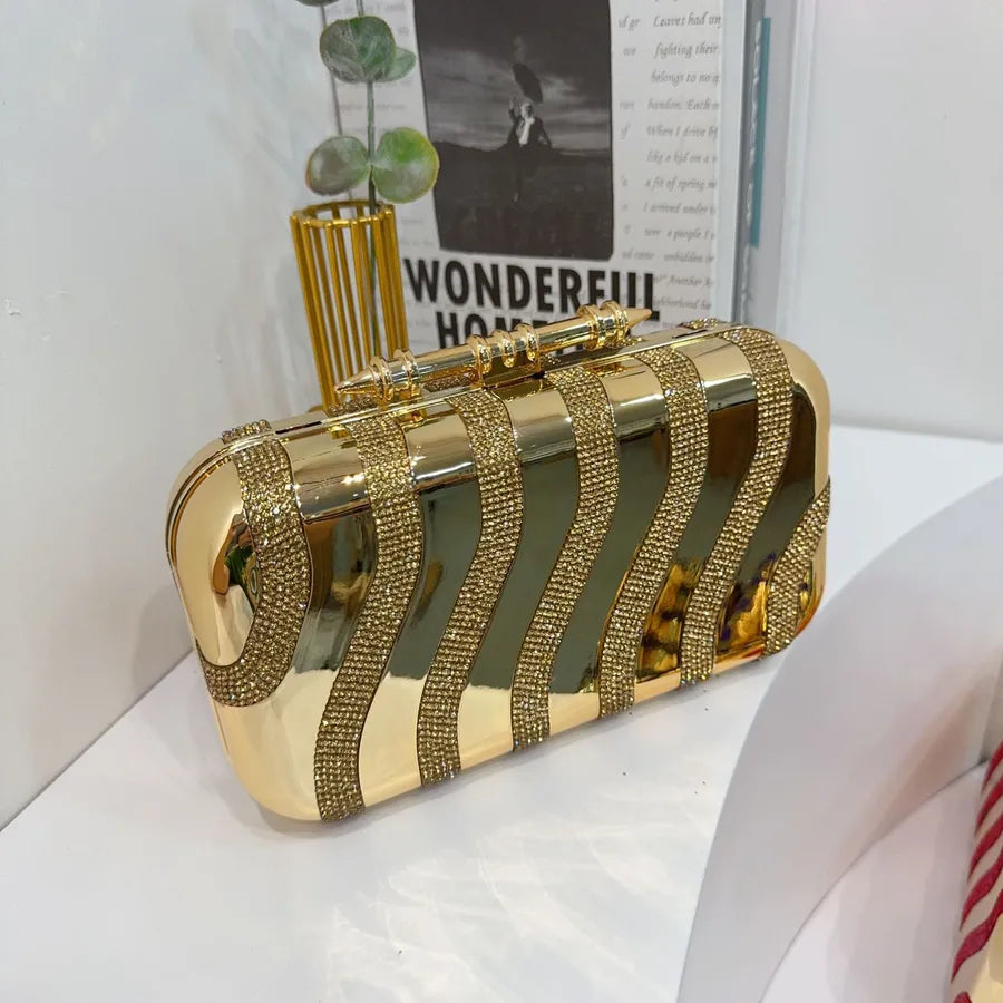 Striped Sequin Acrylic Bag Dinner Bag Fashionable Sequins Clutch Cheongsam Formal Dress Evening Bag