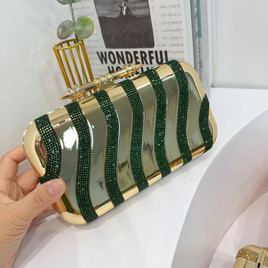 Striped Sequin Acrylic Bag Dinner Bag Fashionable Sequins Clutch Cheongsam Formal Dress Evening Bag
