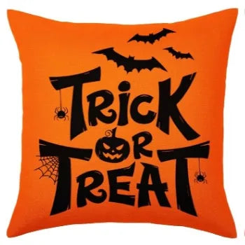 Pumpkin Halloween Cushion Covers American Style Linen Material Cartoon Animation Pattern Colorful Living Room Car Accessories