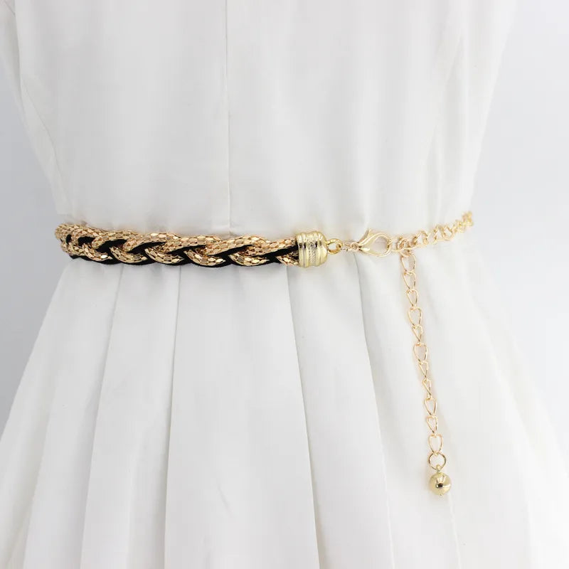 lady imitation pearl alloy beaded plating women's corset belts 1 piece