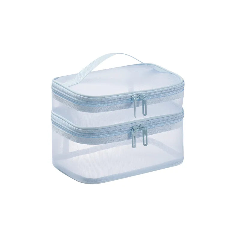 grid visual large multi-functional travel cosmetic storage bag