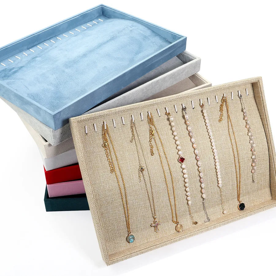 Jewelry Storage Plate Necklace Bracelet Earring DIY Handmade Weaving Square Pattern Cloth Jewelry Display Tray For Selling And Inspection