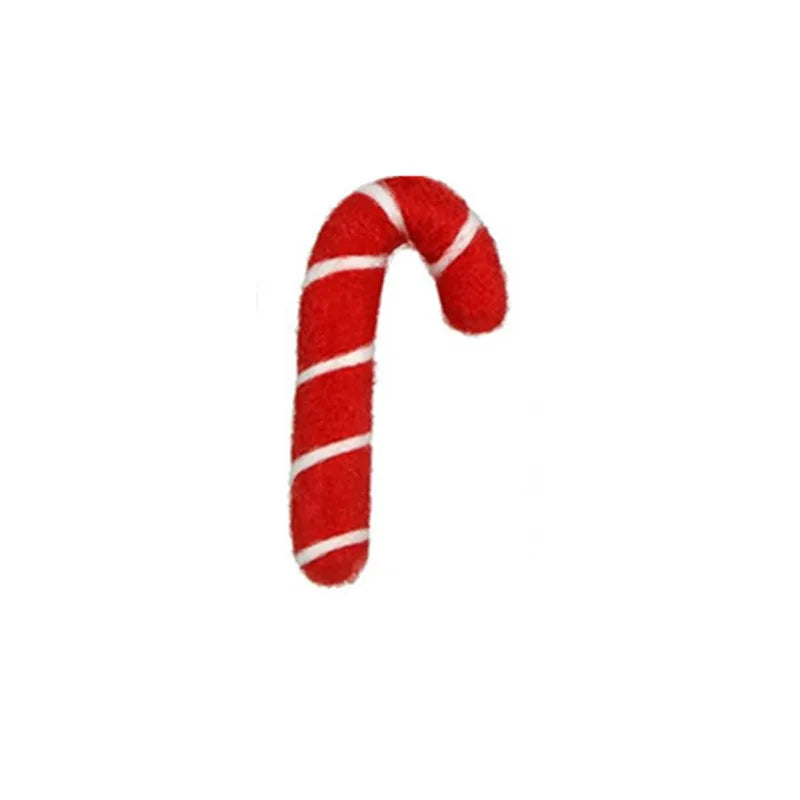 Christmas Decorative Lollipop Hanging Home Decorations Wool Felt Cane Candy Christmas Tree Decor  Style