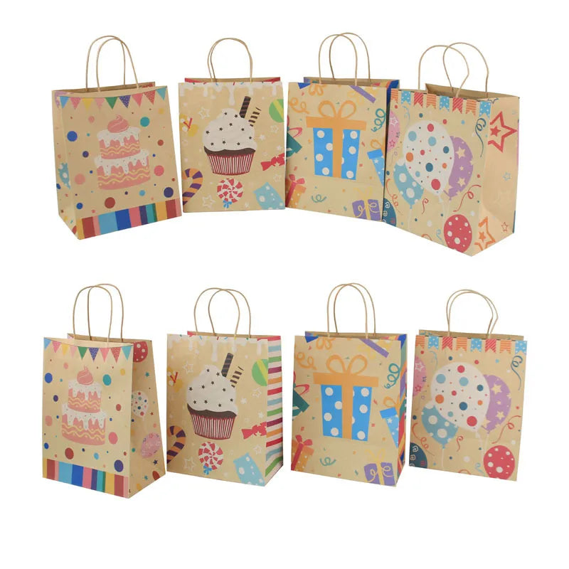 birthday cute cartoon paper party gift bags 12 pieces