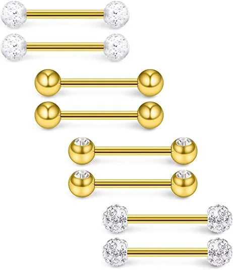 1 Set Nipple Rings & Studs Simple Style Classic Style Color Block 304 Stainless Steel Plating Nipple Rings & Studs