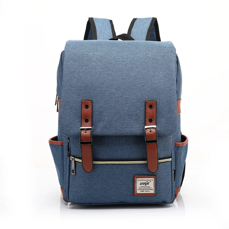 Unisex Solid Color Oxford Cloth Zipper Buckle Fashion Backpack School Backpack