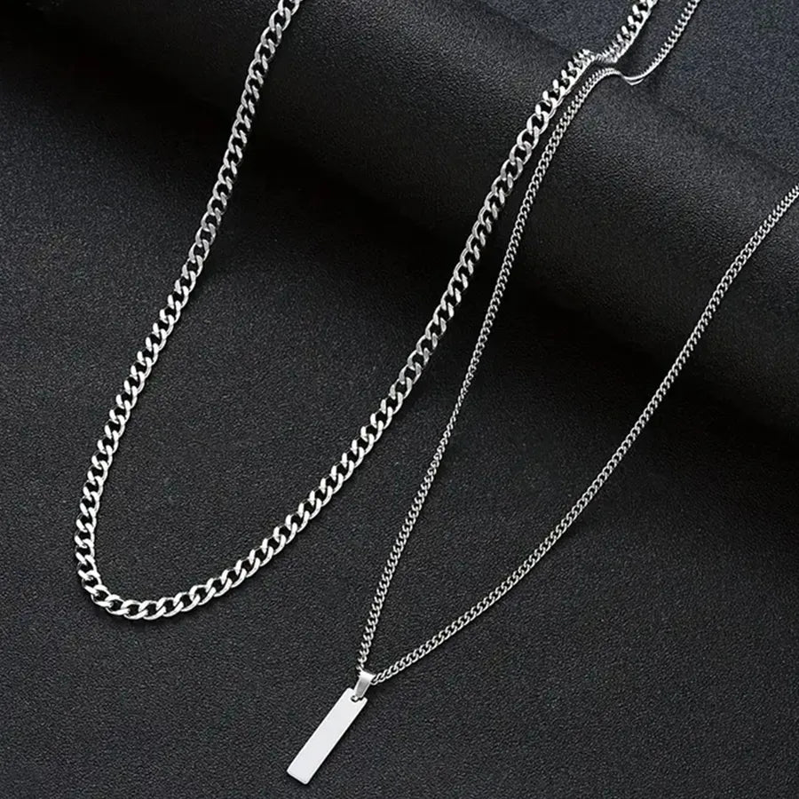 Wholesale Jewelry Casual Elegant Solid Color Titanium Steel Pendant Necklace Handmade Chain