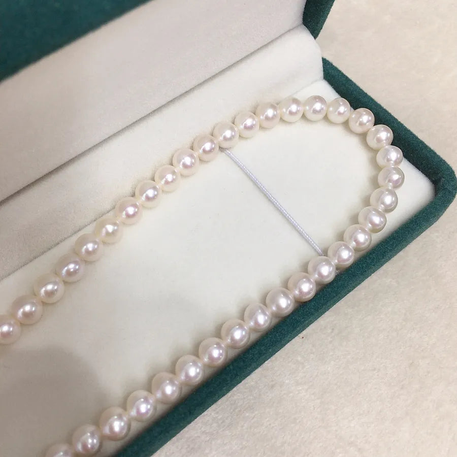 Zhuji Natural Freshwater Pearl Necklace 5-6mm Aurora Tiannv Freshwater AK Almost Round S925 Sterling Silver Buckle