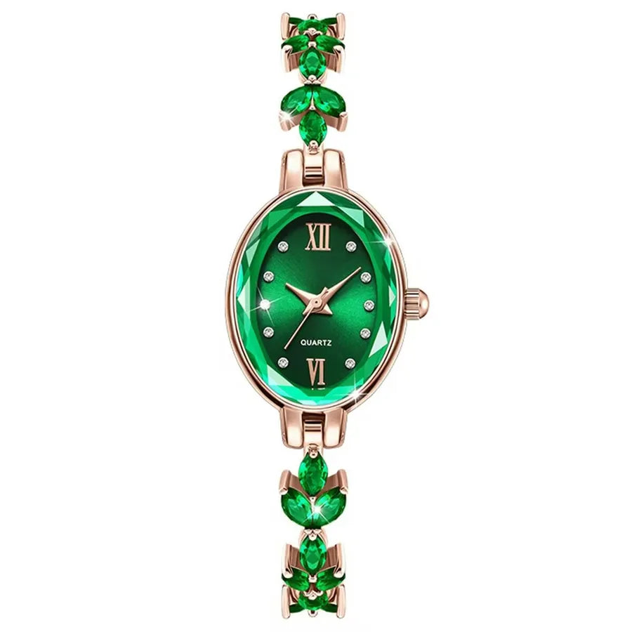 Elegant Solid Color Single Folding Buckle Quartz Watch Women's Watches