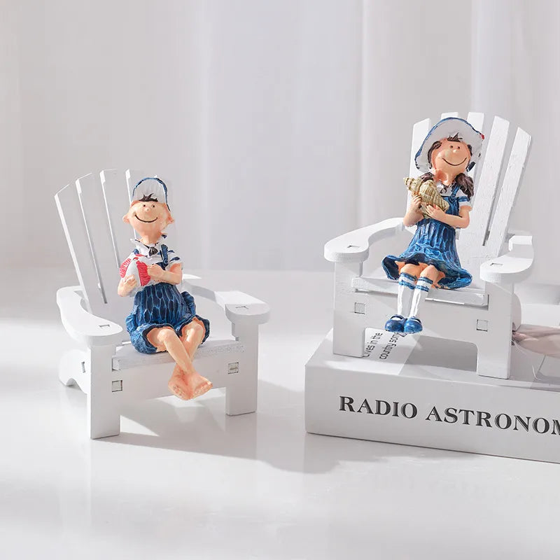 Cute Marine Style Cartoon Character Wood Ornaments Artificial Decorations