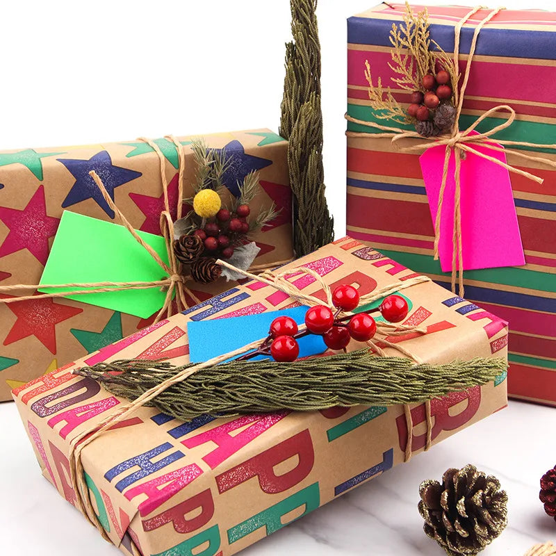 Big Size Gift Paper Valentine's Day Birthday Party Gift Wrapping Paper Vintage Kraft Paper Wholesale