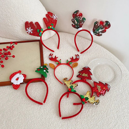 Christmas Cute Snowman Antlers Elk Nonwoven Party Festival Hair Band Costume Props Party Accessories