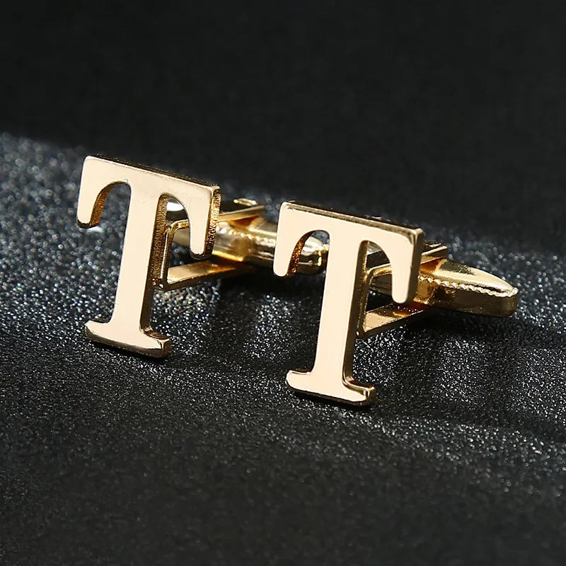 Vintage Style letter Iron Plating Unisex Cufflinks