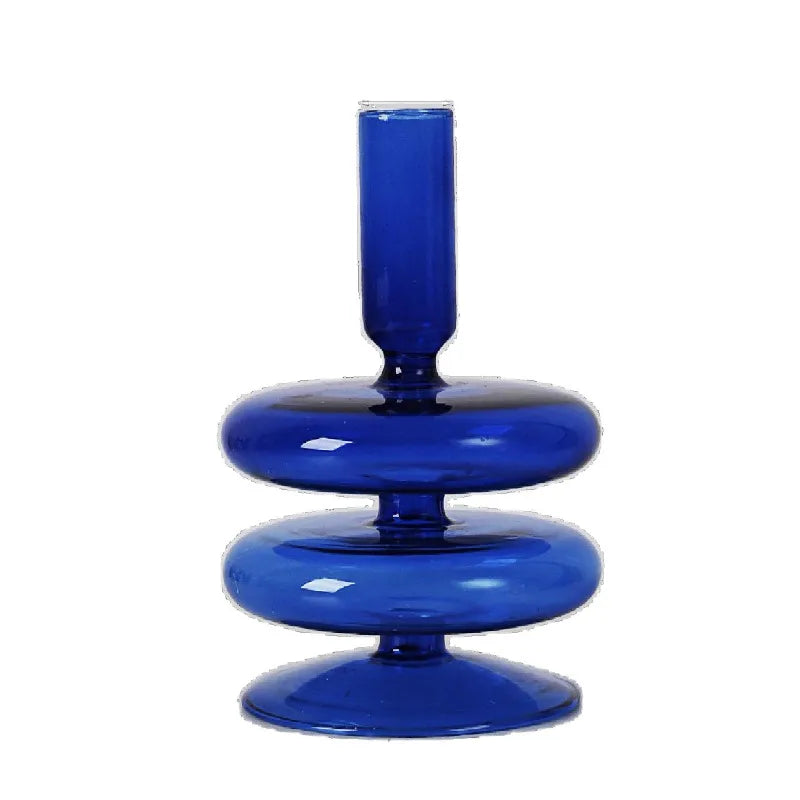 Artistic Geometric Glass candlestick Artificial Decorations