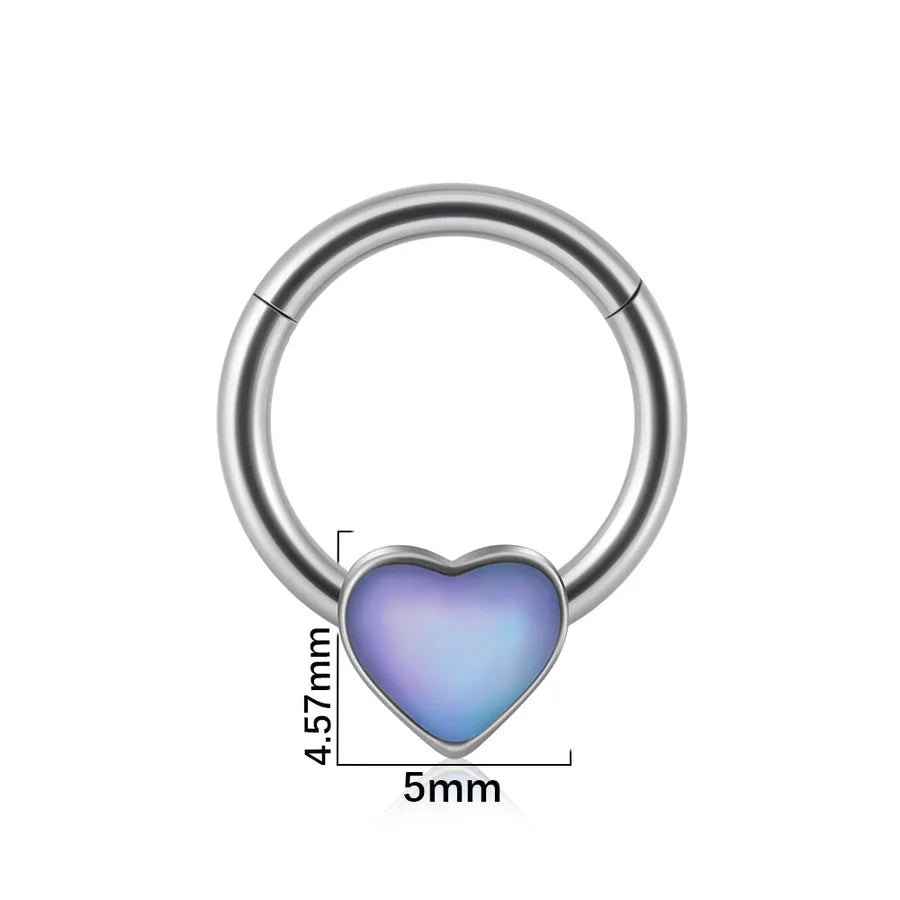 1 Piece Nose Rings & Studs Sweet Star Heart Shape Stainless Steel Plating Synthetic opal Resin Nose Rings & Studs