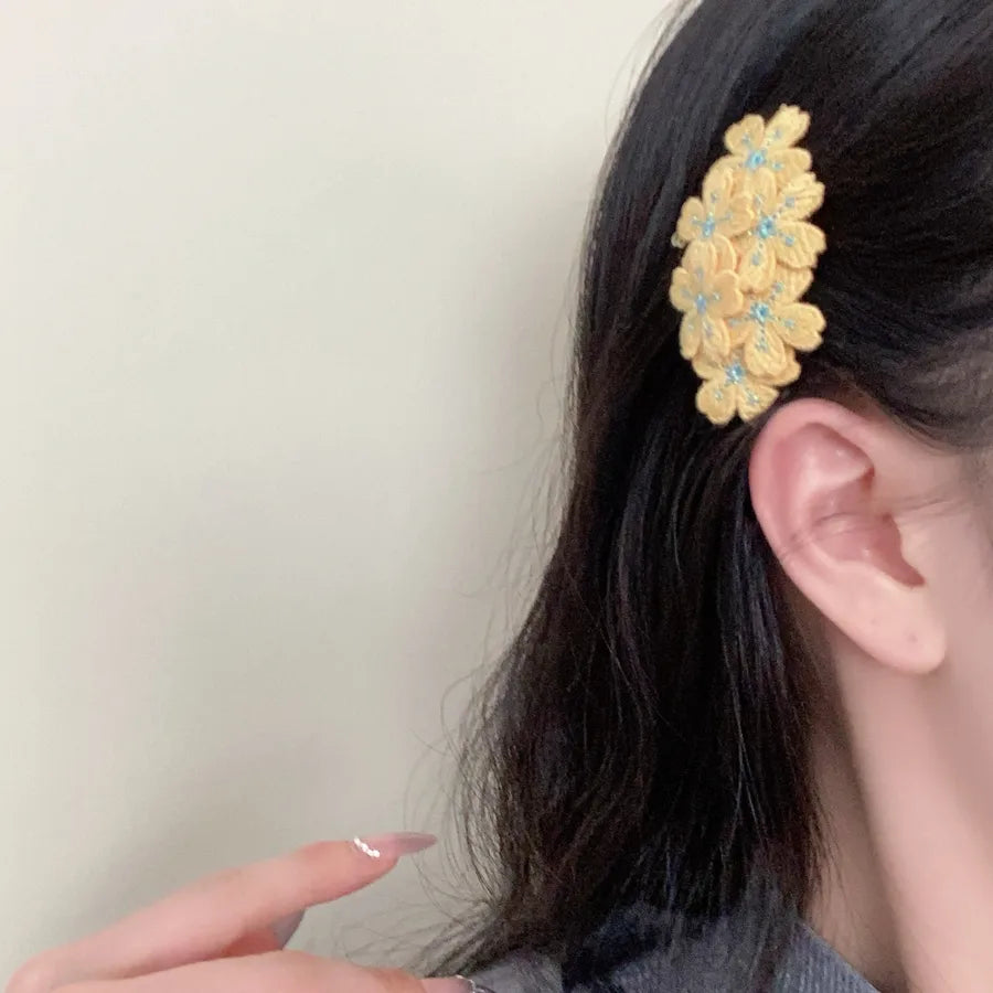 Super Fairy Artificial Flower Butterfly Flower Tassel Grip Female Sweet Style Unique and Exquisite Barrettes Ins All-Match Hair Accessories Fashion