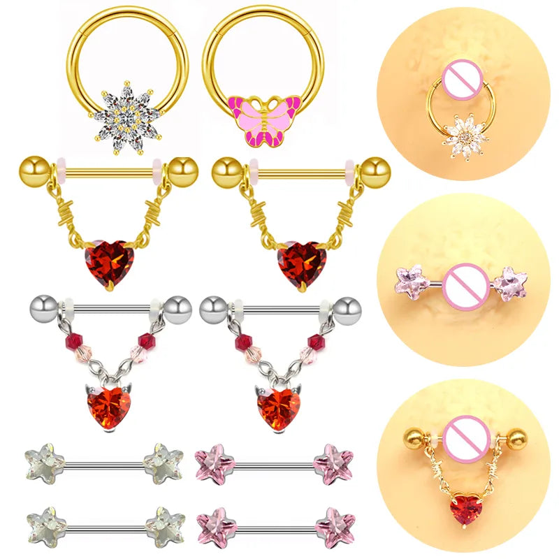 sweet plant heart shape wings stainless steel alloy white gold plated gold plated zircon body chain in bulk