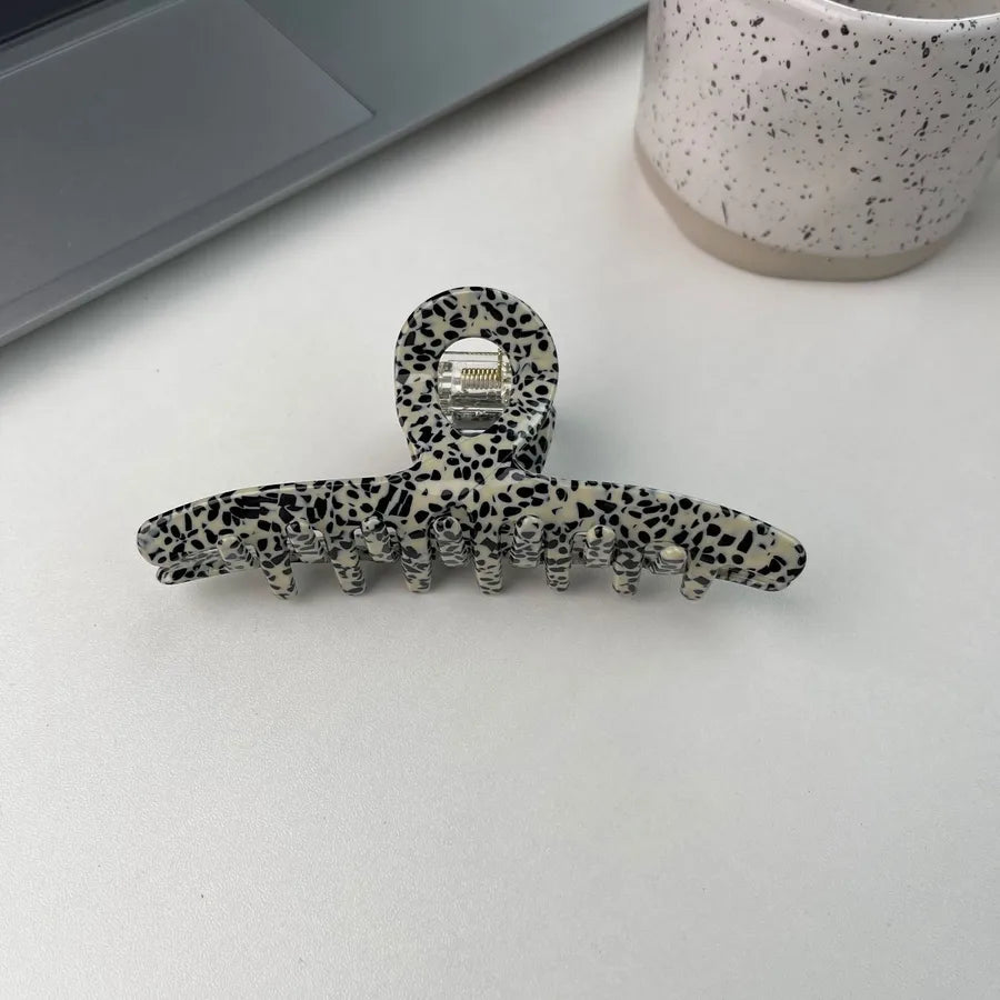 Unique Large Size Black White Polka Dot French Hair Clip Shark Clamp New Style Women's Hair Accessories Fashionable Hair Grips