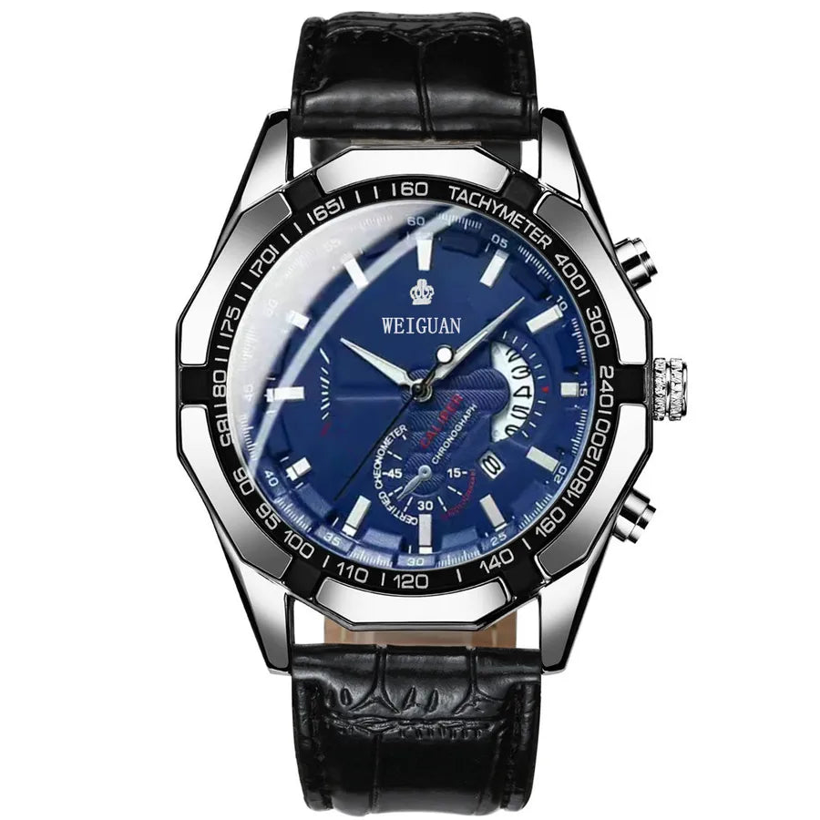 casual geometric single folding buckle quartz men's watches