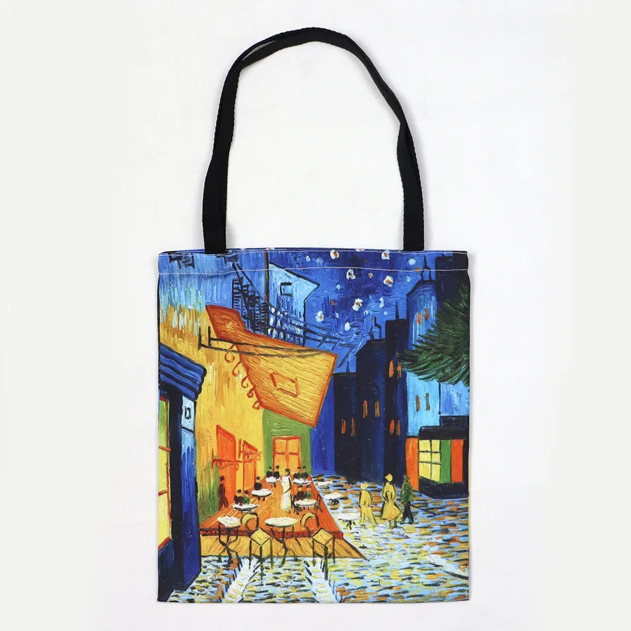women's fashion color block canvas shopping bags