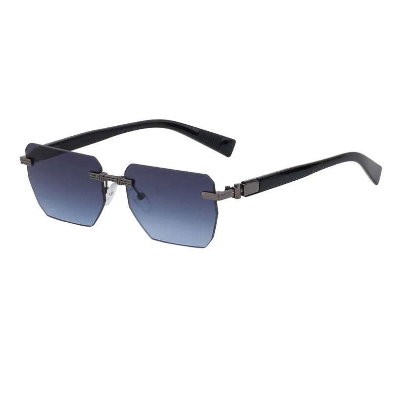 Vacation Solid Color Tinted Lenses Square Frameless Men's Sunglasses