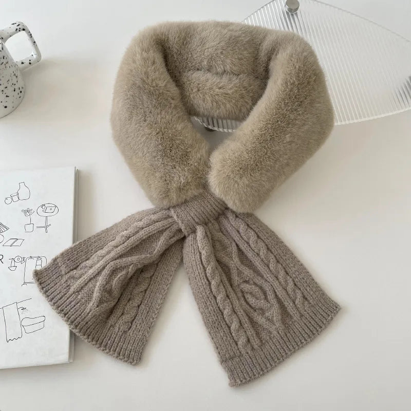women's elegant solid color cotton blend plush scarf