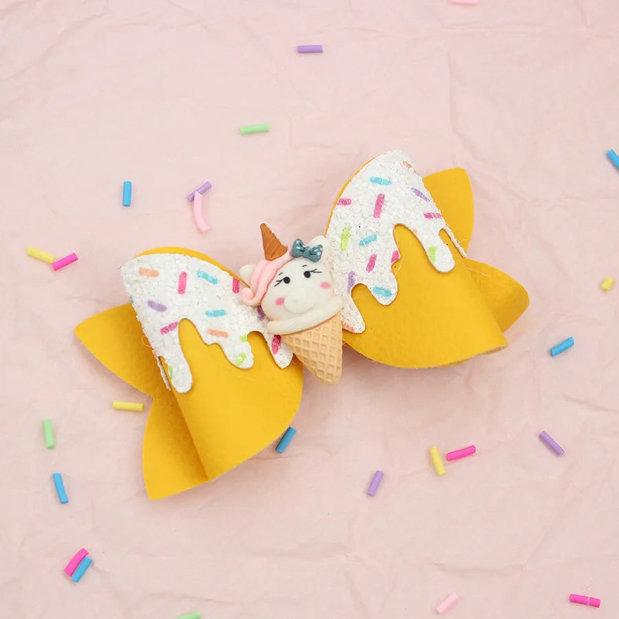 Amazon's New Donut Hairpin Children's Bow Hair Accessories Ice Cream Cream Candy Color Girl Hairpin