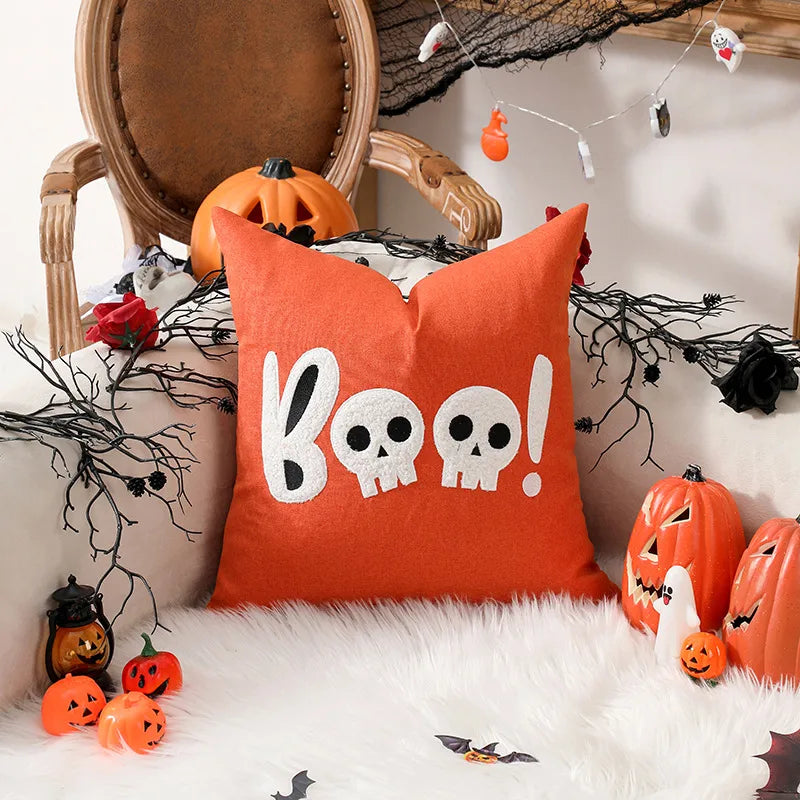 Halloween Ghost Cushion Covers Living Room Sofa Pillow Office Chair Pad Cartoon Anime Simple Style Ghostly Spooky Decor