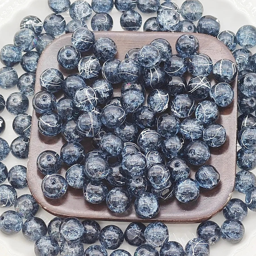 50 PCS/Package Glass Color Block Beads