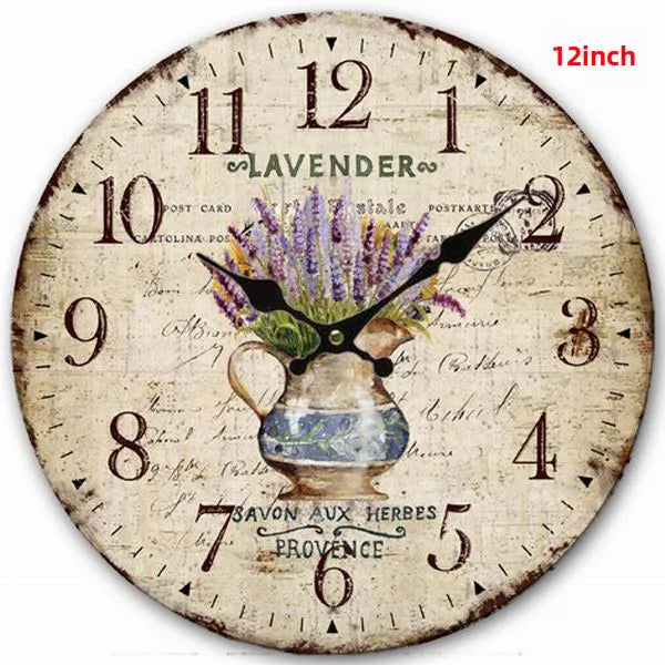 A generation of  wall clock retro simple wooden clock wall hanging decorative round clock creative mute clock