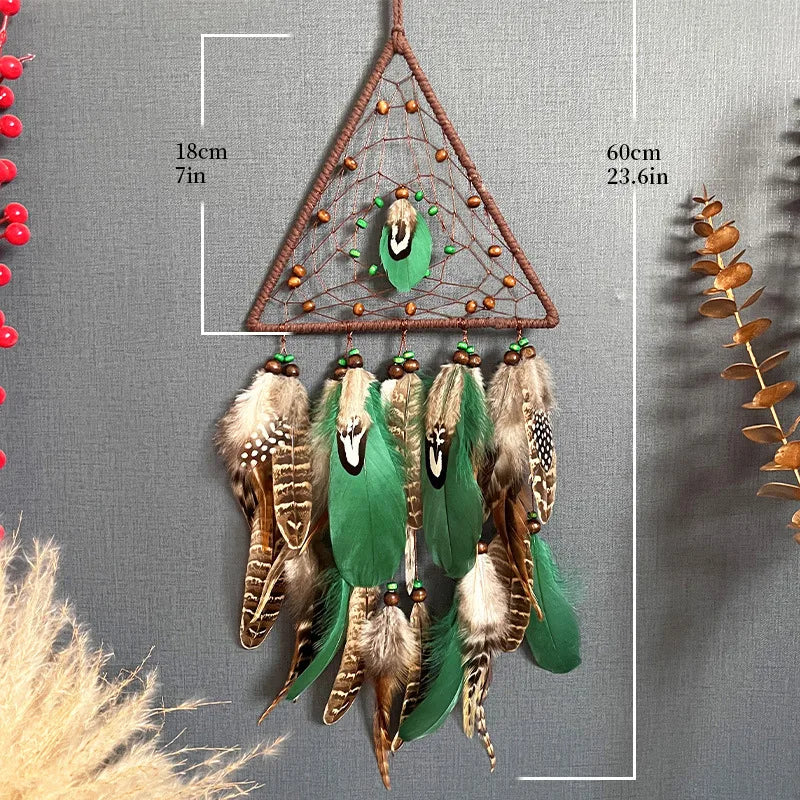 Classical Retro Pastoral Feather Iron Wind Chime Wall Art