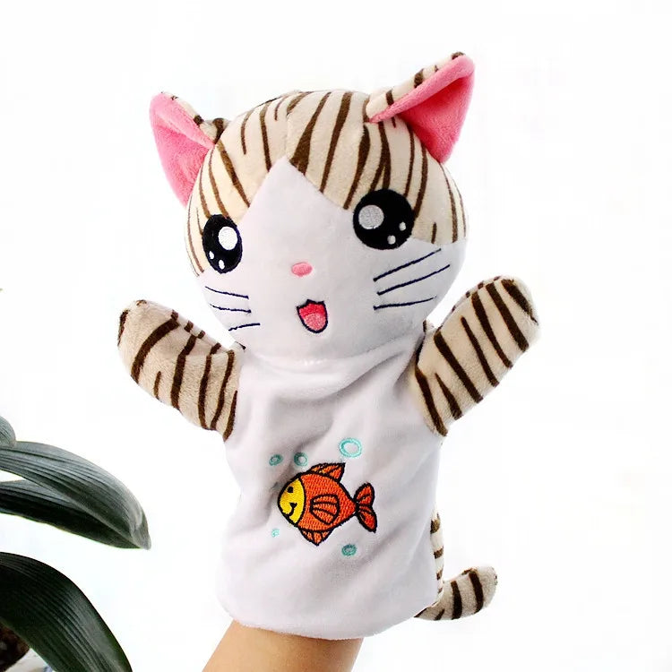 Can open mouth cartoon animal plush hand puppet parent-child toy mouth can move a variety of styles  spot mixed batch