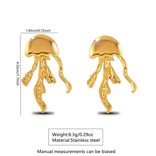 1 Pair Elegant Novelty Streetwear Jellyfish 304 Stainless Steel Imitation Gold  Drop Earrings
