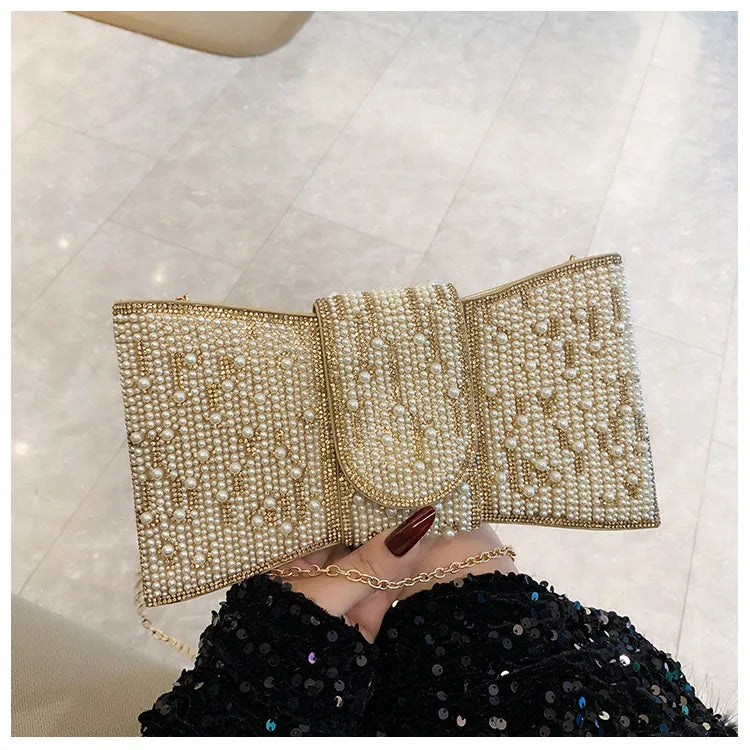New   Retro High-Grade Clutch Full Diamond Shoulder Crossbody Ladies Bag Small Bag Socialite Dinner Bag
