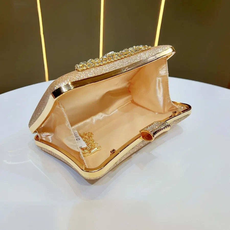 New  Dinner Bag Diamond Embedded Ladies Handbag Evening Gown Chain Crossbody Handheld Women's Bag