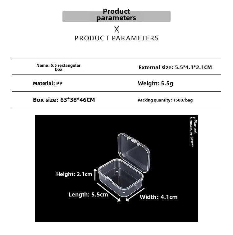 Transparent plastic packaging box hardware tools sample display box parts packaging box accessories Finishing Card storage box
