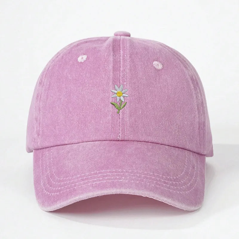 Unisex Classic Style Daisy Curved Eaves Baseball Cap