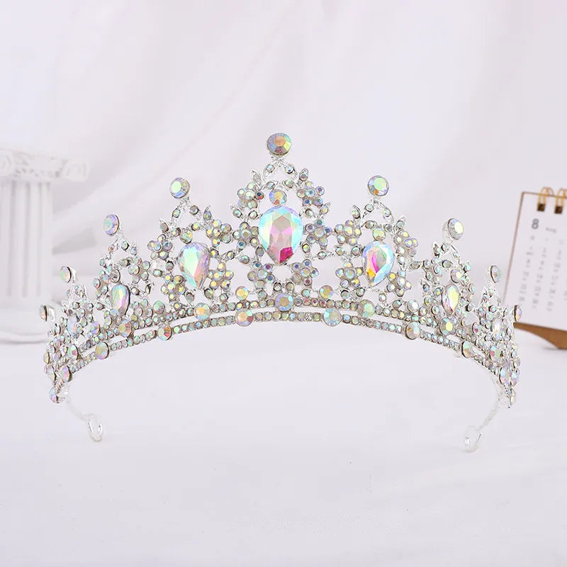 bridal water droplets alloy inlay rhinestones crown