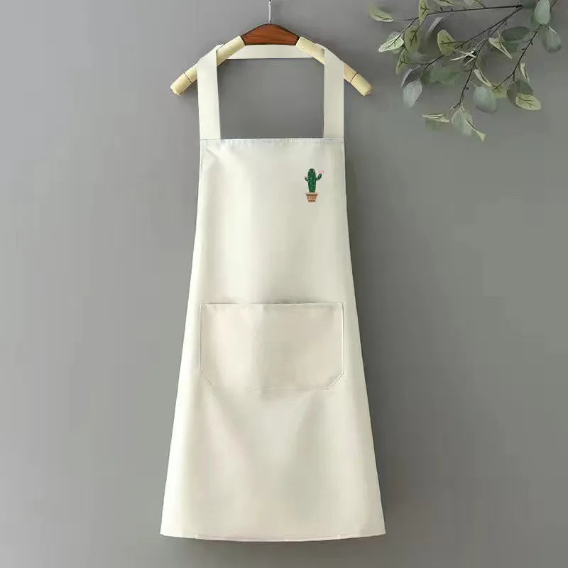 casual solid color pvc apron 1 piece