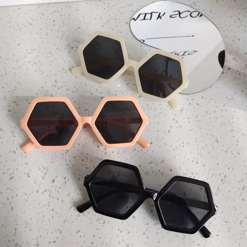 Simple Style Cool Style Solid Color UV400 Protection Resin Special-Shaped Mirror Full Frame Kids Sunglasses