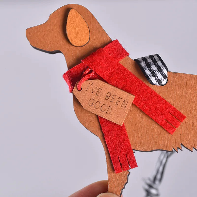 Christmas Decorations Scarf Dog Pendant Christmas Tree Ornaments Scene Dressing Up Supplies Classical American New Style