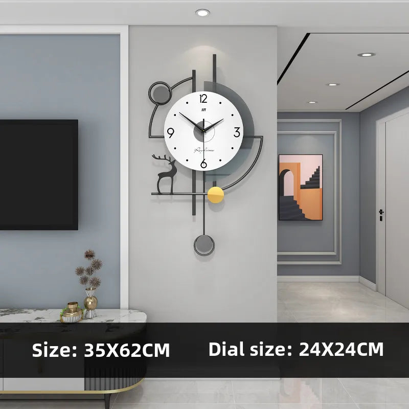 Modern Simple Wall Clock High-end Living Room Home Decoration Dining Room Mute Clock Wall Hanging Fashion Creative Hanging Watch
