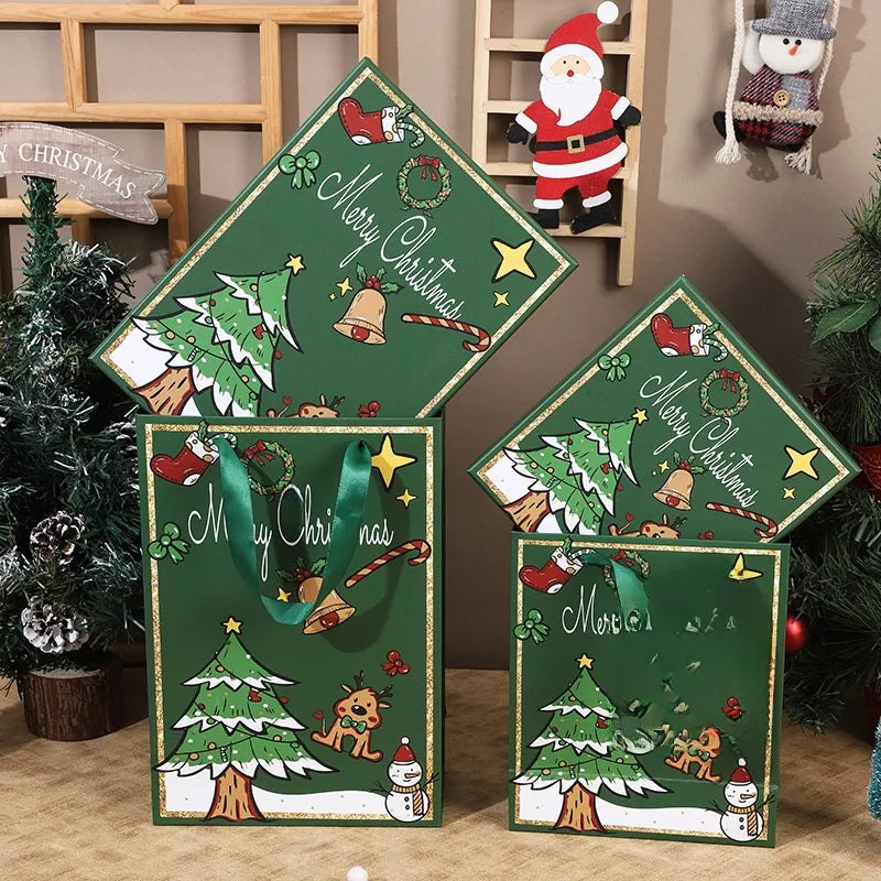Original Christmas Gift Box 2025 New Design Snacks Peace Apple Hat Hand Set Naked Gift Box Festive Holiday Packaging