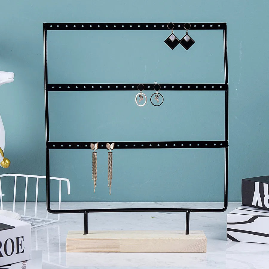 Wrought Iron Creative Earrings Pine Bottom Household Hanging Earrings Earrings Storage Jewelry Display Shelf Factory Wholesale