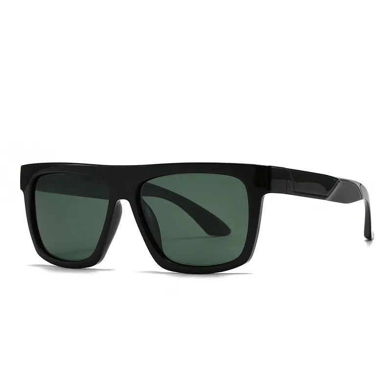 Casual Modern Style Solid Color PC Polarized Light Tinted Lenses Square Full Frame Men's Sunglasses
