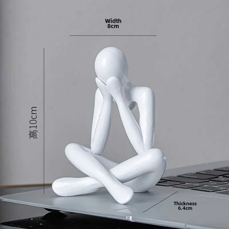 Niche abstract character thinker plastic crafts cute small decoration room decoration art living room decoration