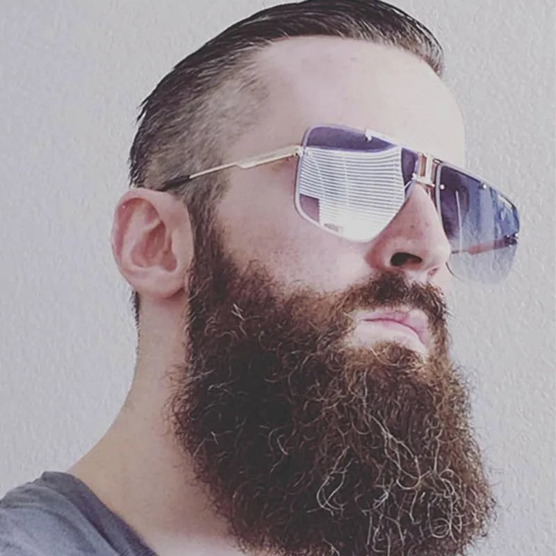 Hip-Hop Punk Streetwear Gradient Color Pc Polygon Frameless Men's Sunglasses