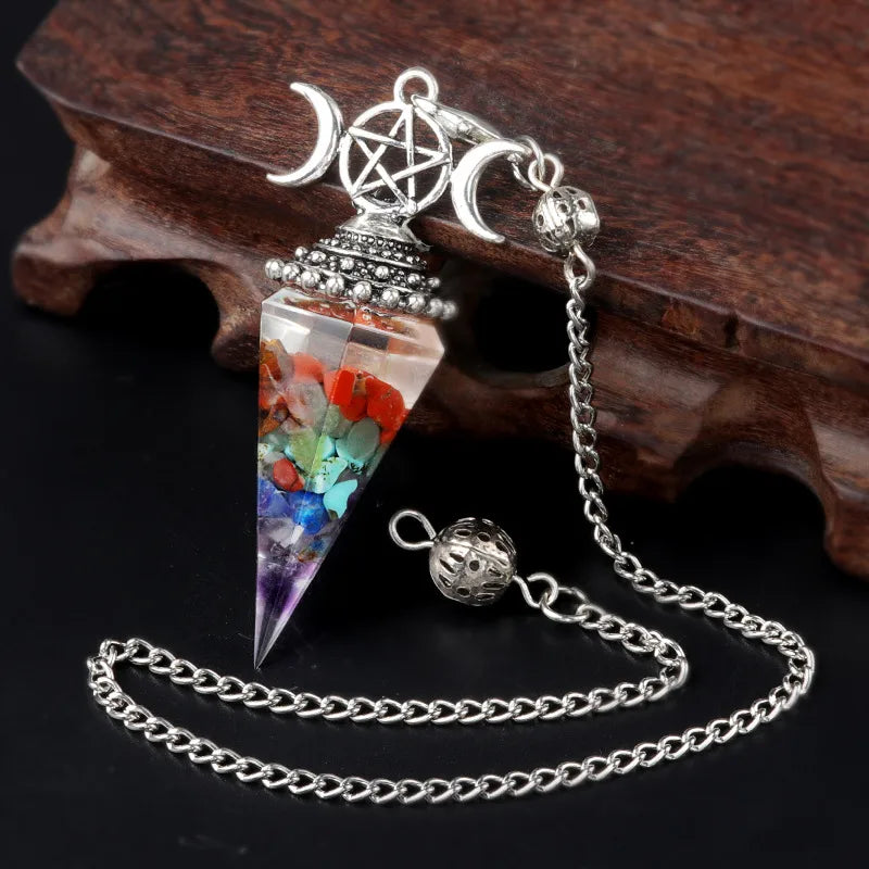 classic style color block semi-precious stone patchwork pendant necklace