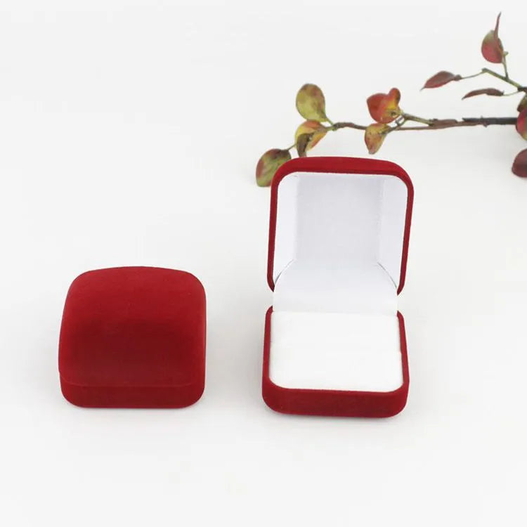 simple style solid color flannel jewelry boxes